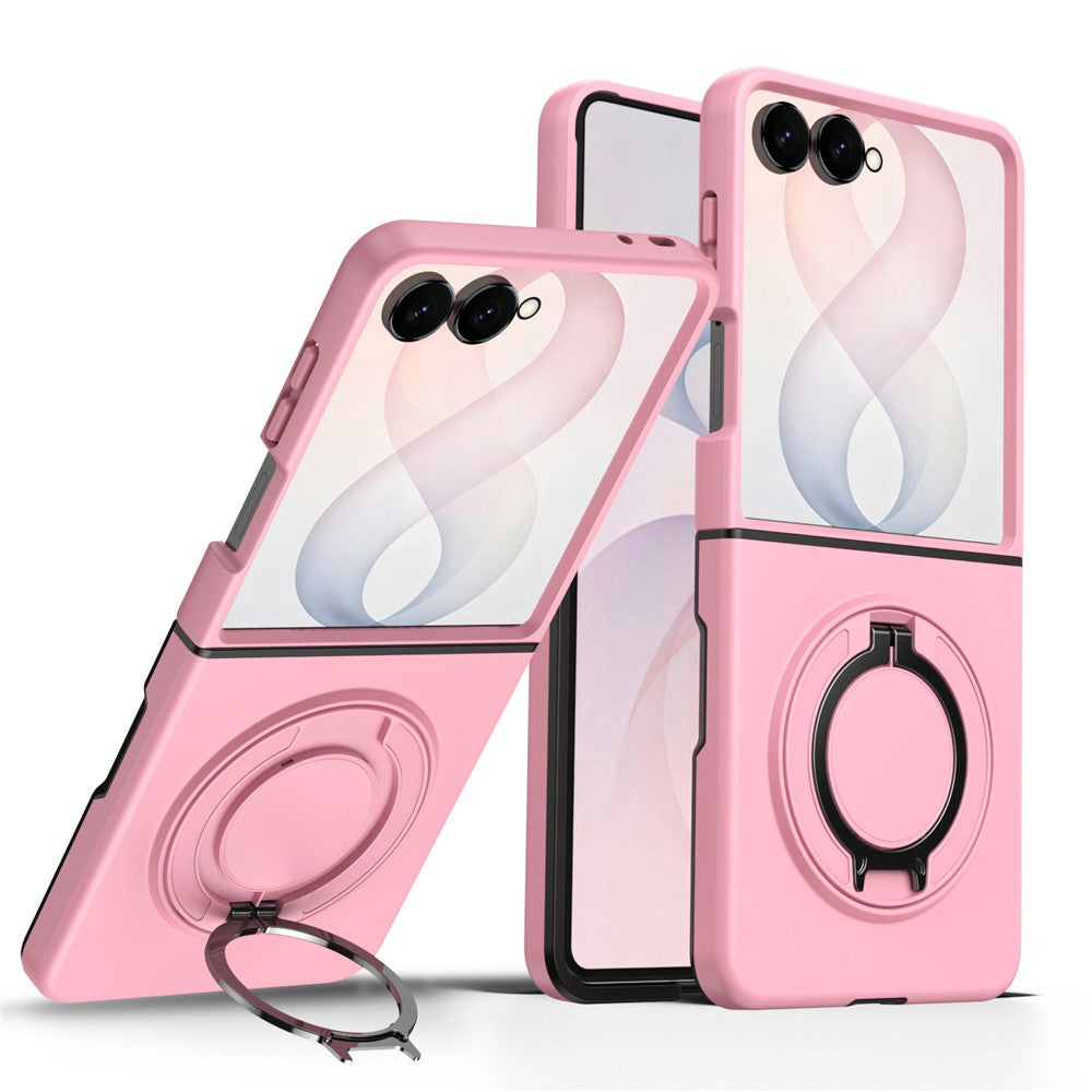 For Samsung Galaxy Z Flip8 Magnetic Case Ring Kickstand TPU PC Hybrid Phone Cover