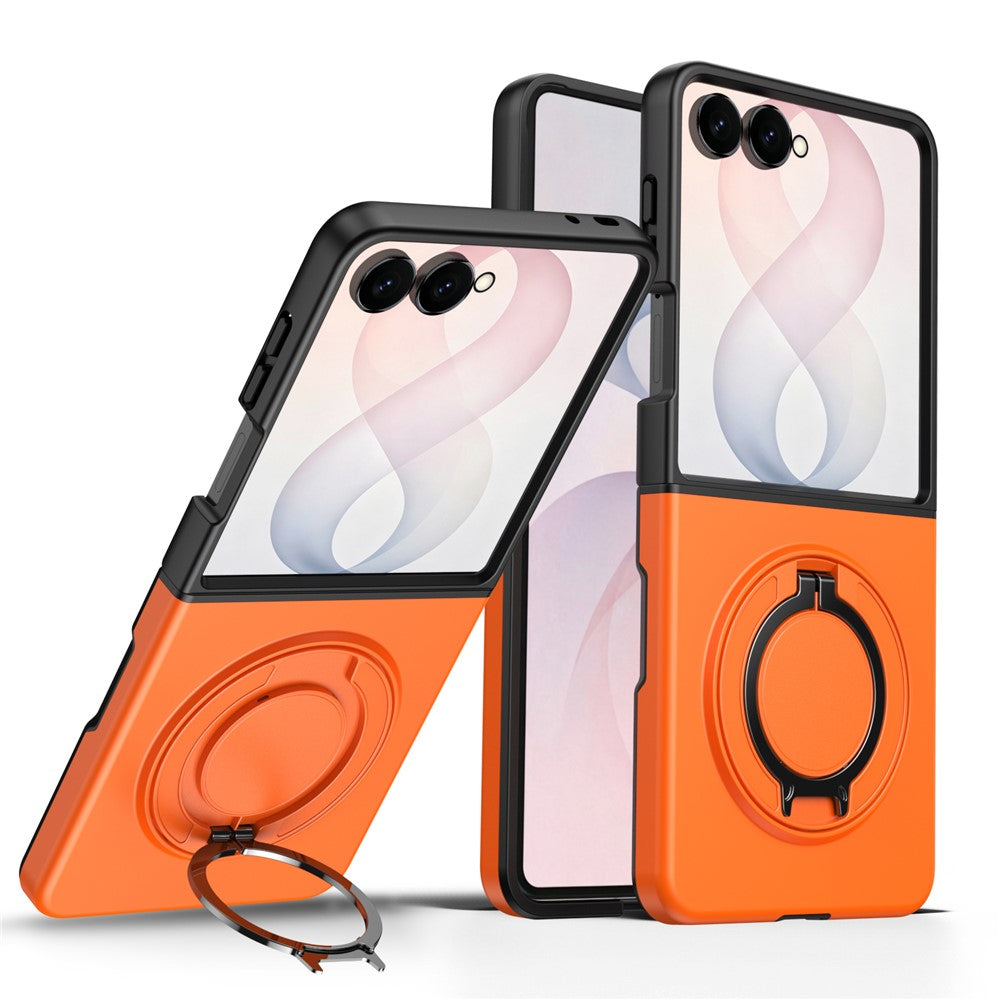 For Samsung Galaxy Z Flip8 Magnetic Case Ring Kickstand TPU PC Hybrid Phone Cover