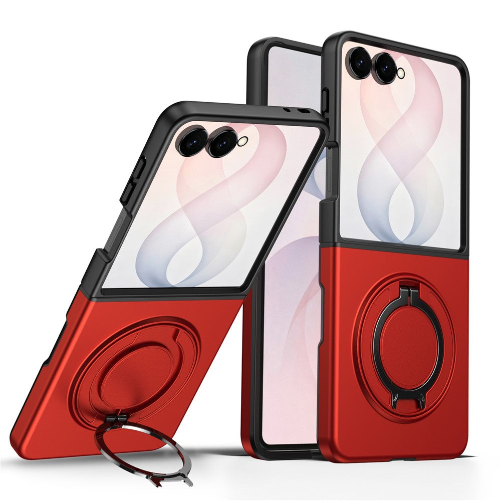 For Samsung Galaxy Z Flip8 Magnetic Case Ring Kickstand TPU PC Hybrid Phone Cover