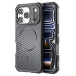 För iPhone 18 Pro / 17 Pro Magnetiskt Fodral Kolfibertextur PC + TPU Hörnskydd Telefonfodral