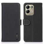 KHAZNEH pungetui til Xiaomi Redmi 17 5G / Redmi 17 4G, litchi-tekstur, ægte okselæder, flipmobilcover