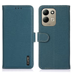 KHAZNEH pungetui til Xiaomi Redmi 17 5G / Redmi 17 4G, litchi-tekstur, ægte okselæder, flipmobilcover