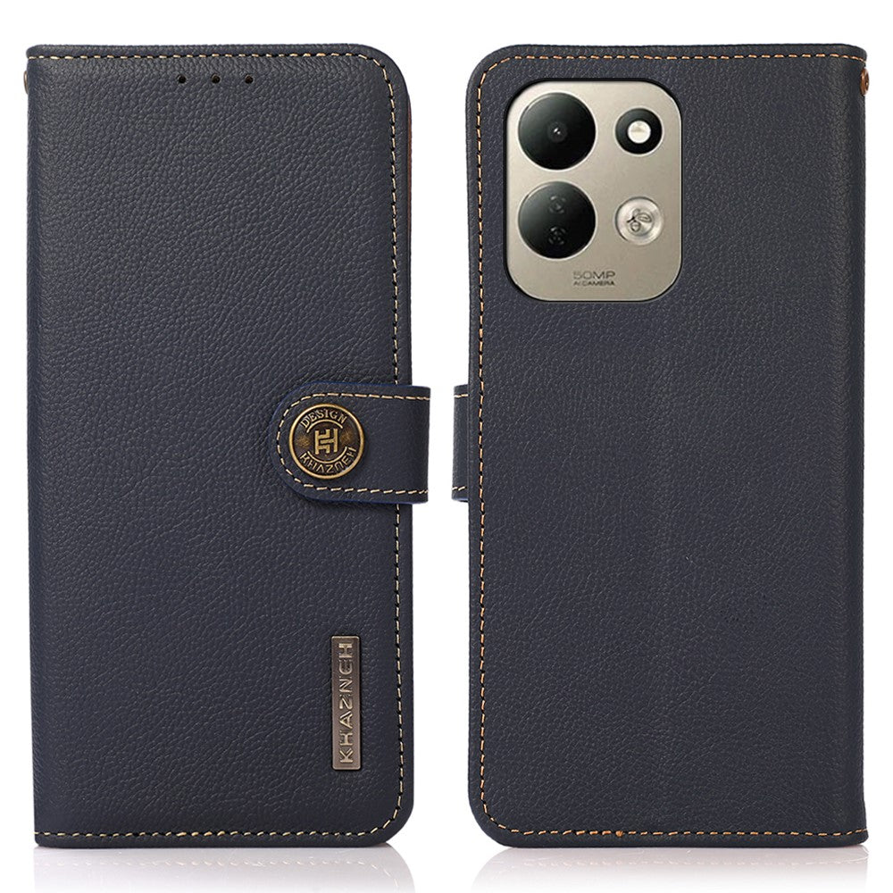 KHAZNEH for Xiaomi Redmi 17 5G  /  Redmi 17 4G Case Genuine Cow Leather RFID Blocking Wallet Phone Cover