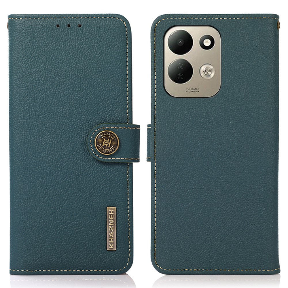 KHAZNEH for Xiaomi Redmi 17 5G  /  Redmi 17 4G Case Genuine Cow Leather RFID Blocking Wallet Phone Cover