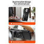 For OnePlus N6 4G Magnetic Case Ring Holder Foldable Kickstand TPU PC Phone Cover with Camera Lens Slider