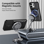 For OnePlus N6 4G Magnetic Case Ring Holder Foldable Kickstand TPU PC Phone Cover with Camera Lens Slider