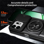 For OnePlus N6 4G Magnetic Case Ring Holder Foldable Kickstand TPU PC Phone Cover with Camera Lens Slider