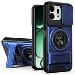 For OnePlus N6 4G Magnetic Case Ring Holder Foldable Kickstand TPU PC Phone Cover with Camera Lens Slider