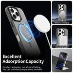 For iPhone 16 Pro Max Magnetic Case PC + TPU + PET Air Cushion Shockproof Phone Cover