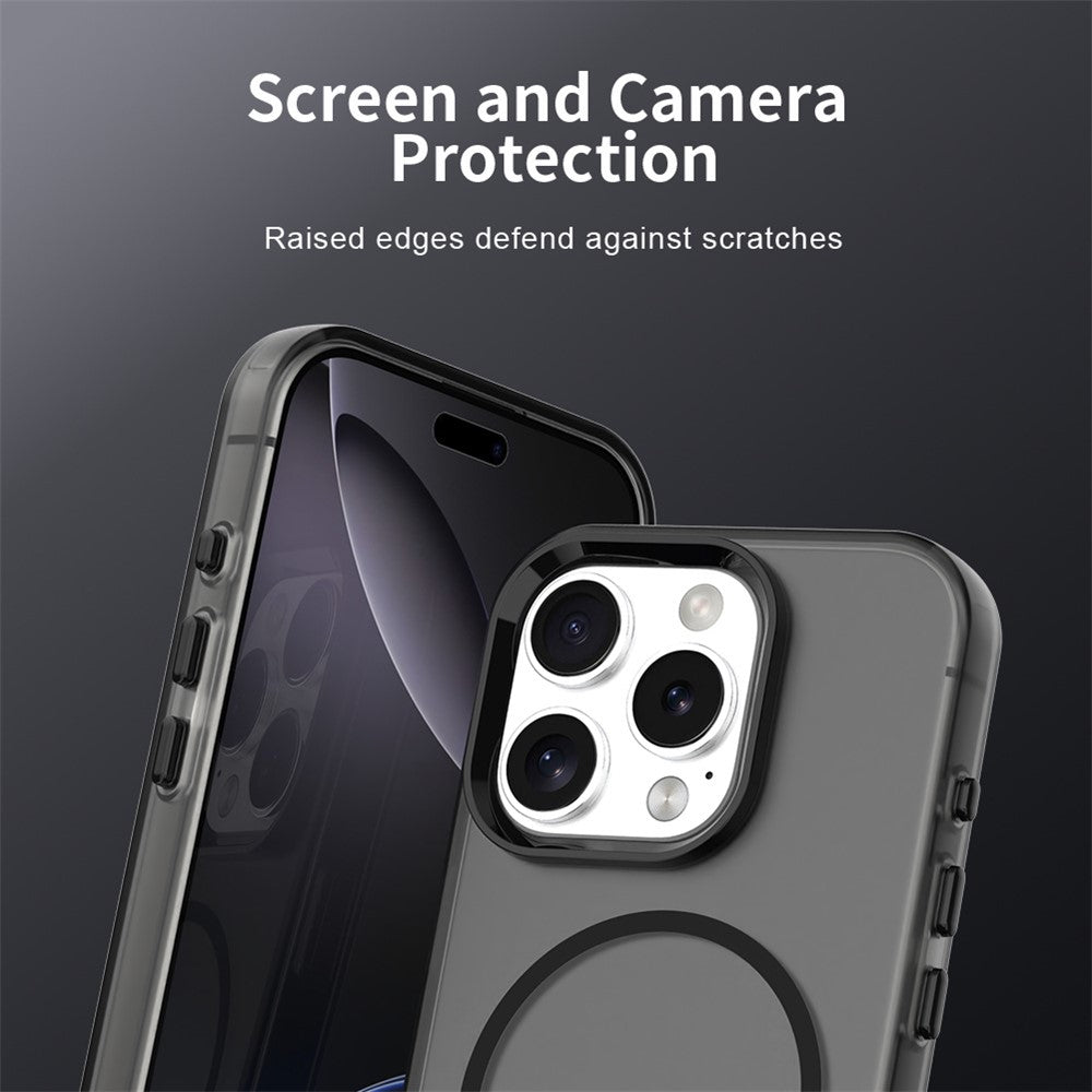 For iPhone 16 Pro Max Magnetic Case PC + TPU + PET Air Cushion Shockproof Phone Cover