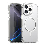 For iPhone 16 Pro Magnetic Case PC + TPU + PET Air Cushion Shockproof Phone Cover