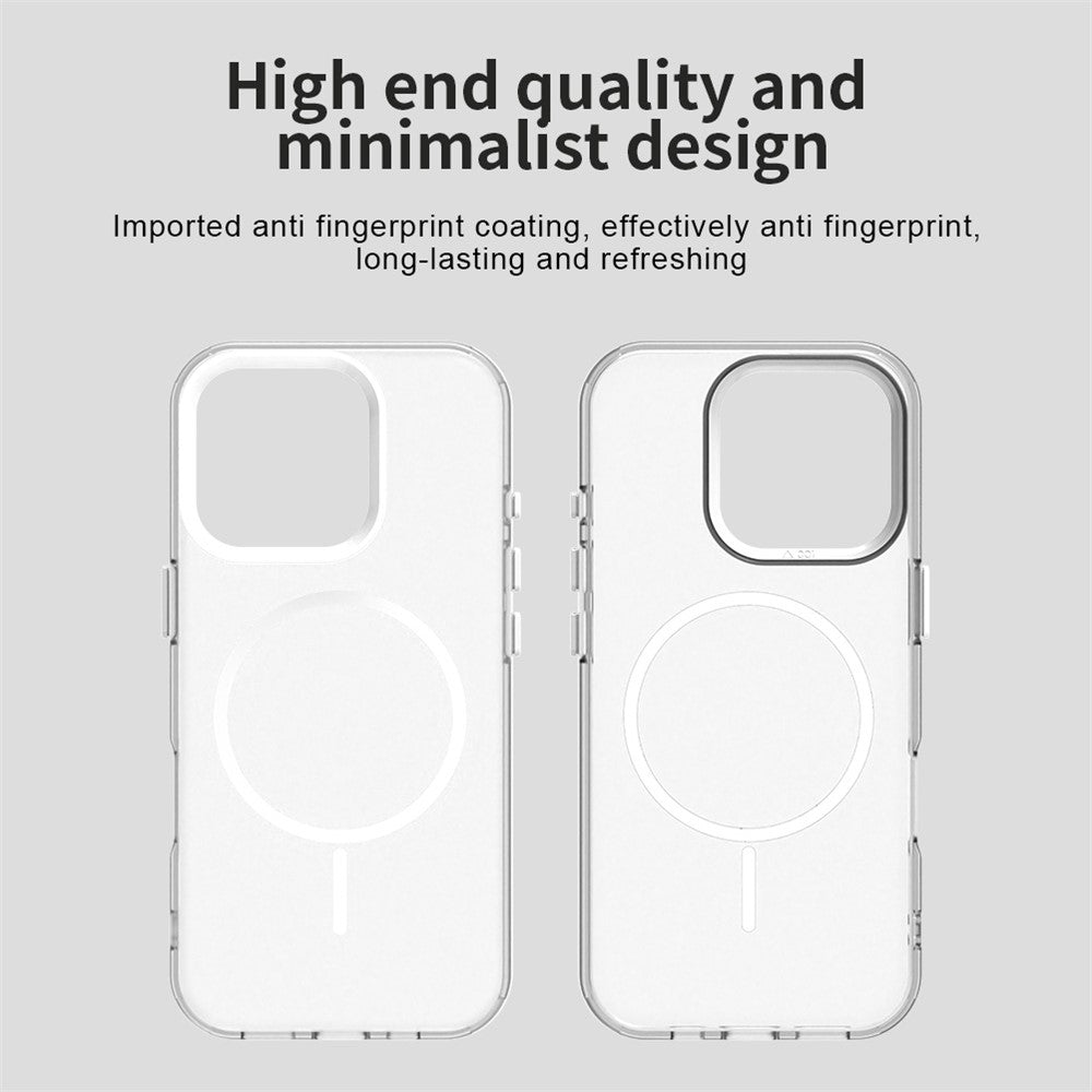 For iPhone 16 Pro Magnetic Case PC + TPU + PET Air Cushion Shockproof Phone Cover