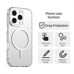 For iPhone 16 Pro Magnetic Case PC + TPU + PET Air Cushion Shockproof Phone Cover