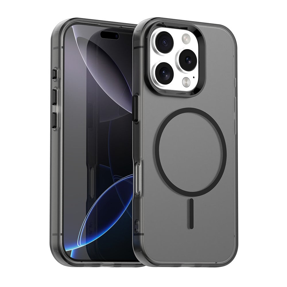 For iPhone 16 Pro Magnetic Case PC + TPU + PET Air Cushion Shockproof Phone Cover