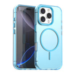 For iPhone 16 Pro Magnetic Case PC + TPU + PET Air Cushion Shockproof Phone Cover