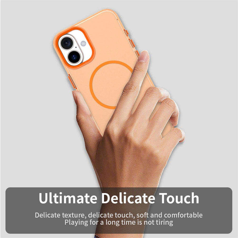For iPhone 16 Magnetic Case PC + TPU + PET Air Cushion Shockproof Phone Cover