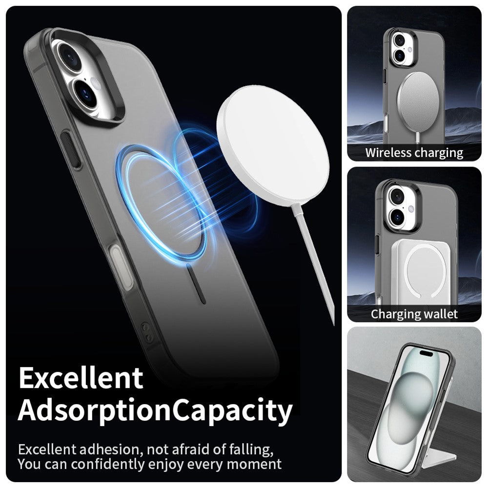 Til iPhone 16 Plus Magnetisk Cover PC + TPU + PET Air Cushion Stødsikkert Telefoncover