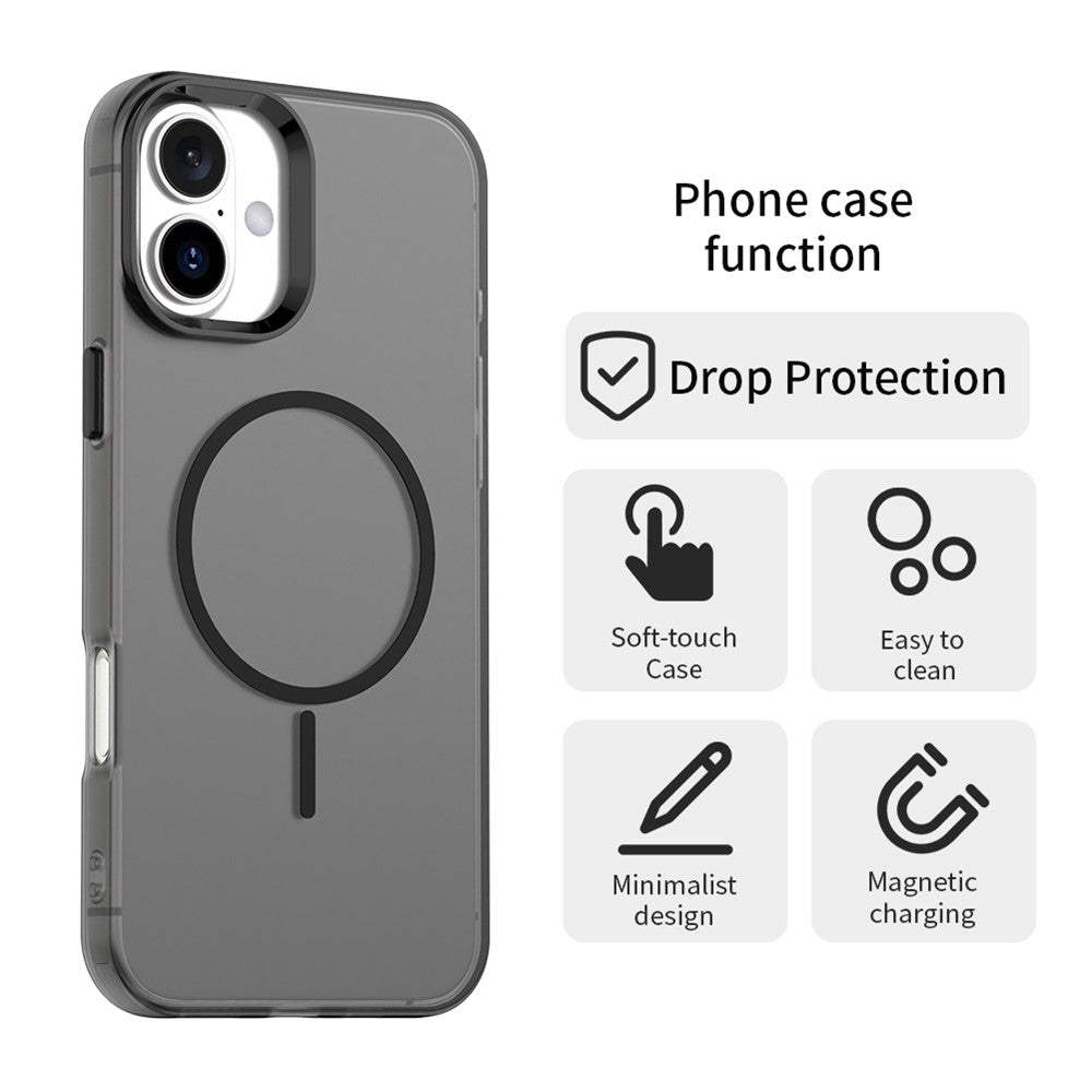 Til iPhone 16 Plus Magnetisk Cover PC + TPU + PET Air Cushion Stødsikkert Telefoncover