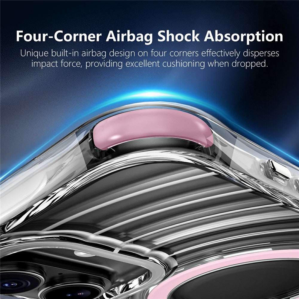 Til iPhone 16 Magnetisk Cover Airbag Hjørne Stødsikkert Ripple TPU Telefoncover