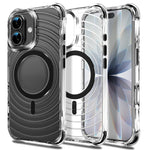 Til iPhone 16 Magnetisk Cover Airbag Hjørne Stødsikkert Ripple TPU Telefoncover