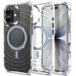 Til iPhone 16 Magnetisk Cover Airbag Hjørne Stødsikkert Ripple TPU Telefoncover