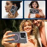 Til iPhone 16 Pro Magnetisk Cover Airbag Hjørne Stødsikkert Ripple TPU Telefoncover
