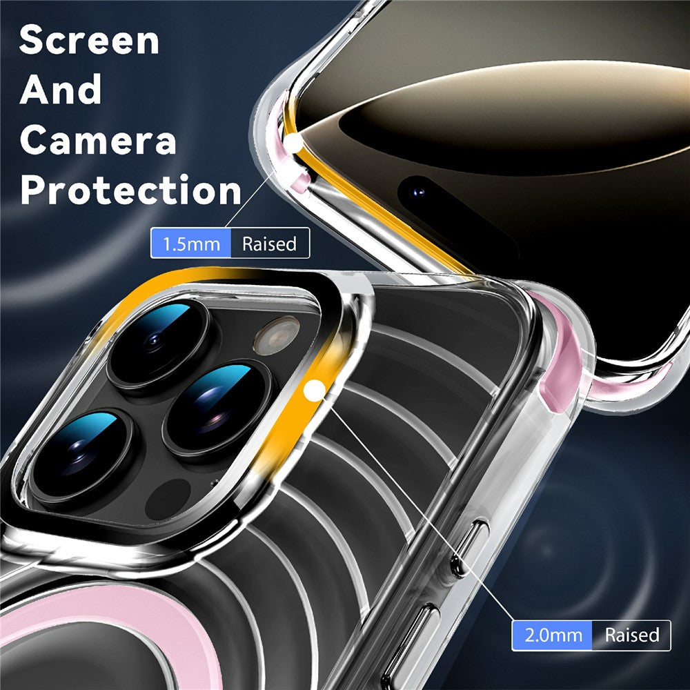 Til iPhone 16 Pro Max Magnetisk Cover med Airbag Hjørner Stødsikkert Ripple TPU Telefoncover