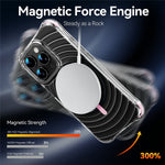 Til iPhone 16 Pro Max Magnetisk Cover med Airbag Hjørner Stødsikkert Ripple TPU Telefoncover