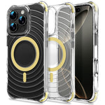 Til iPhone 16 Pro Max Magnetisk Cover med Airbag Hjørner Stødsikkert Ripple TPU Telefoncover