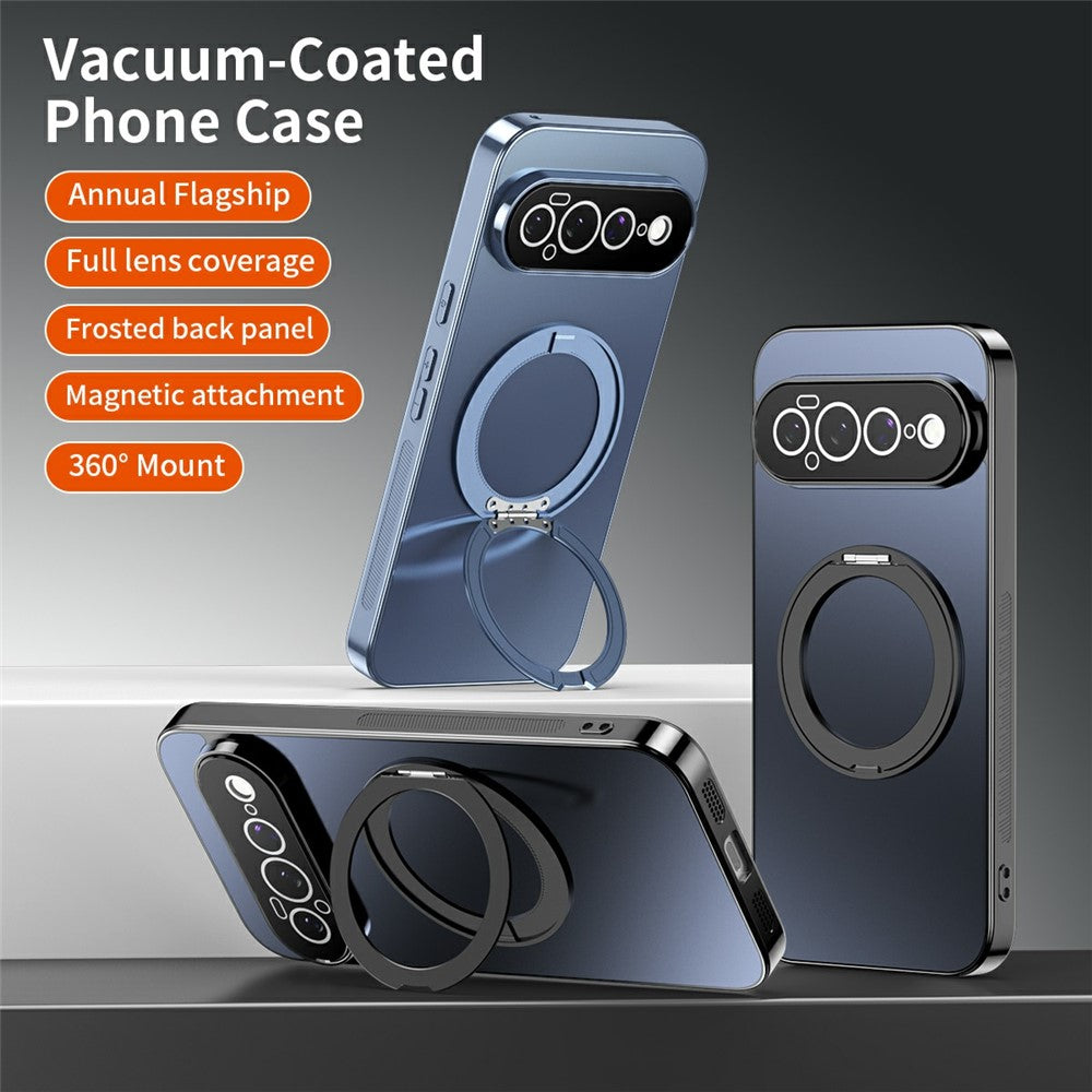 For Google Pixel 11 Pro Case Magnetic Rotating Kickstand TPU Phone Cover with Full Lens Protection