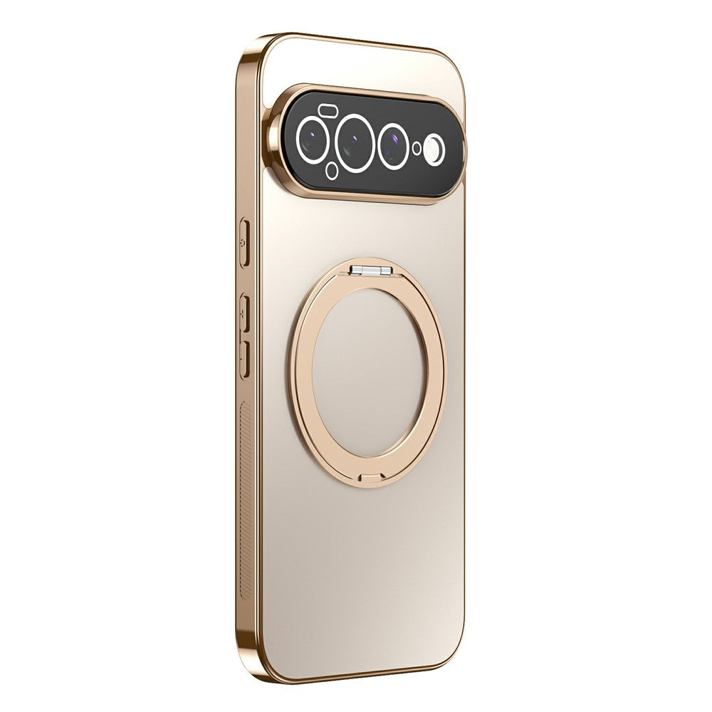 For Google Pixel 11 Pro Case Magnetic Rotating Kickstand TPU Phone Cover with Full Lens Protection