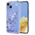 Til iPhone 13 / iPhone 14 Cover Butterfly blomstret mønster print TPU Telefon bagcover