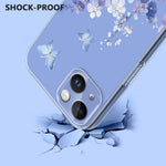 For iPhone 14 Plus Case Butterfly Floral Pattern Printing TPU Phone Back Cover