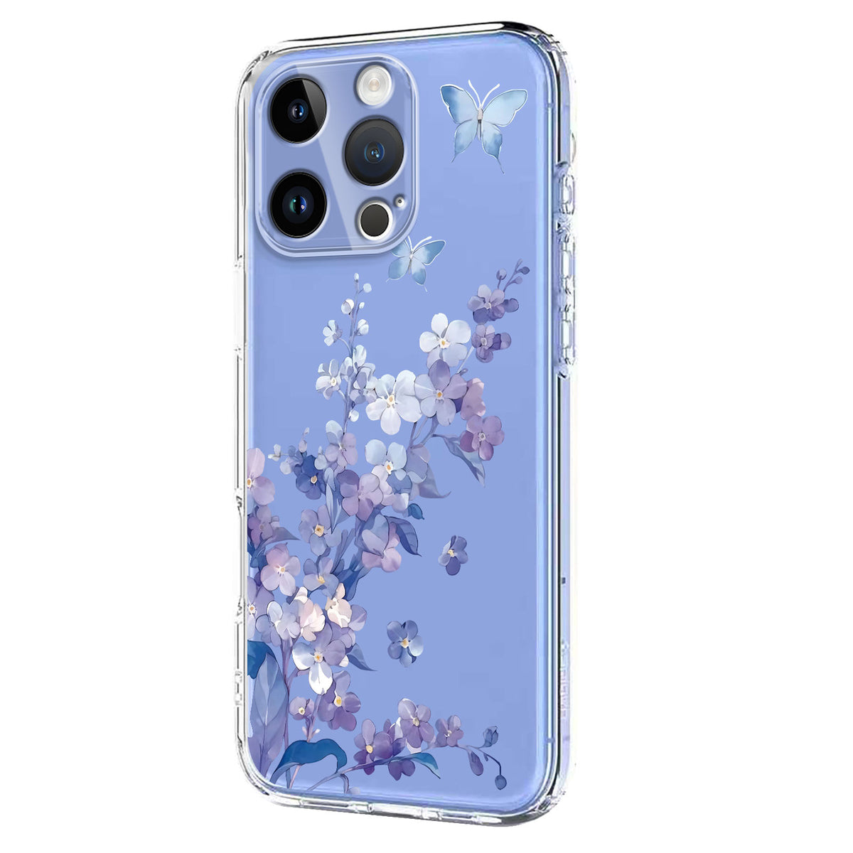 For iPhone 12 Pro Max Case Butterfly Floral Pattern Printing TPU Phone Back Cover