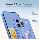 For iPhone 12 Pro Max Case Butterfly Floral Pattern Printing TPU Phone Back Cover