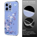 For iPhone 12 Pro Max Case Butterfly Floral Pattern Printing TPU Phone Back Cover