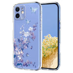 For iPhone 13 mini Case Butterfly Floral Pattern Printing TPU Phone Back Cover