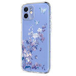 For iPhone 13 mini Case Butterfly Floral Pattern Printing TPU Phone Back Cover