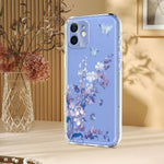 For iPhone 13 mini Case Butterfly Floral Pattern Printing TPU Phone Back Cover