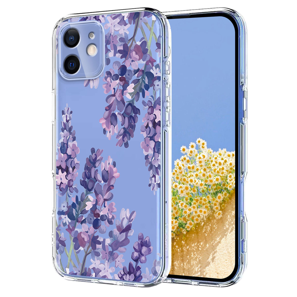 For iPhone 13 mini Case Butterfly Floral Pattern Printing TPU Phone Back Cover
