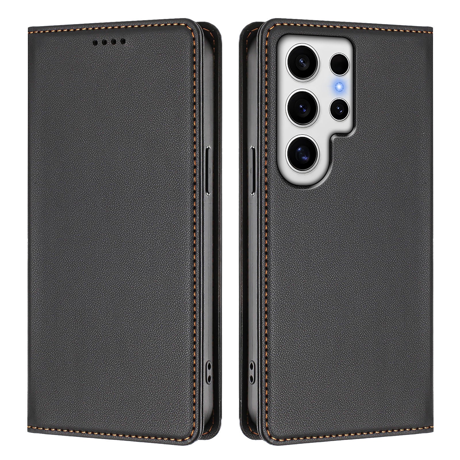 For Samsung Galaxy S24 Ultra Leather Wallet Case Magnetic Closure RFID Blocking Phone Cover
