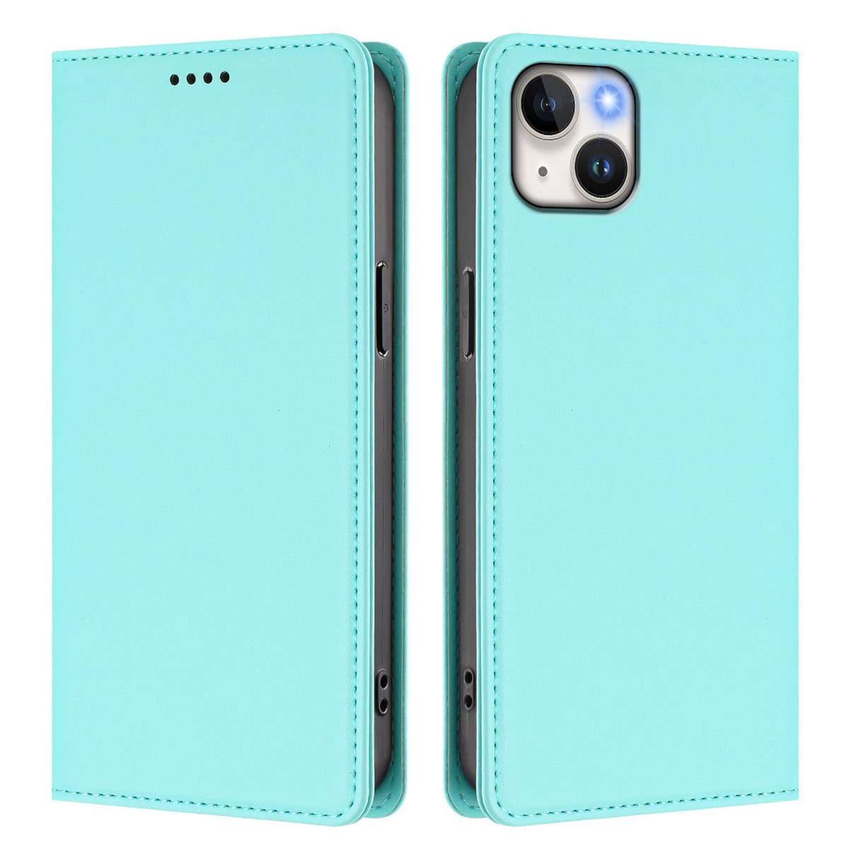 For iPhone 15 Plus Leather Wallet Case Magnetic Closure RFID Blocking Phone Cover