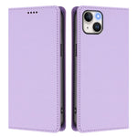 For iPhone 15 Plus Leather Wallet Case Magnetic Closure RFID Blocking Phone Cover