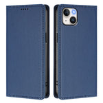 For iPhone 15 Plus Leather Wallet Case Magnetic Closure RFID Blocking Phone Cover