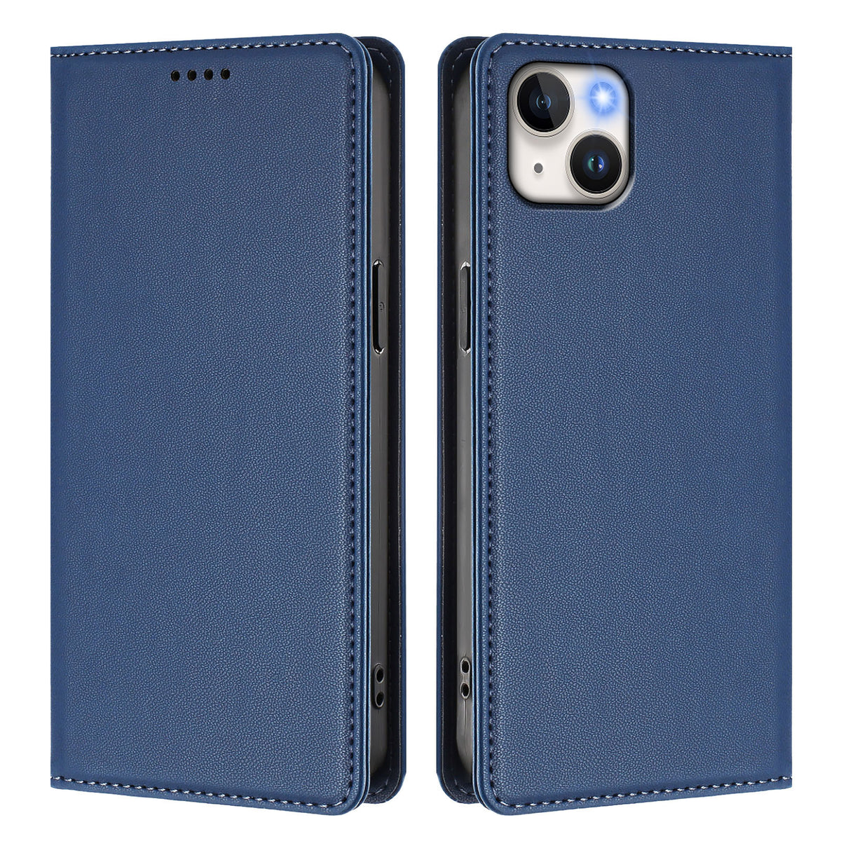 For iPhone 15 Plus Leather Wallet Case Magnetic Closure RFID Blocking Phone Cover