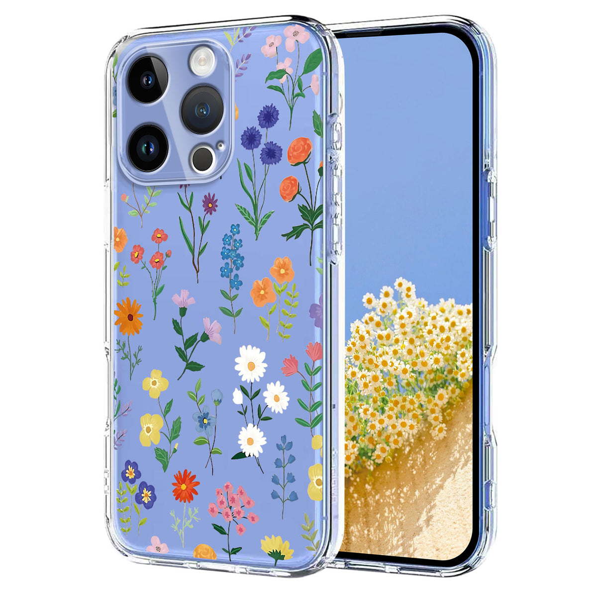 For iPhone 14 Pro Max Case Butterfly Floral Pattern Printing TPU Phone Back Cover