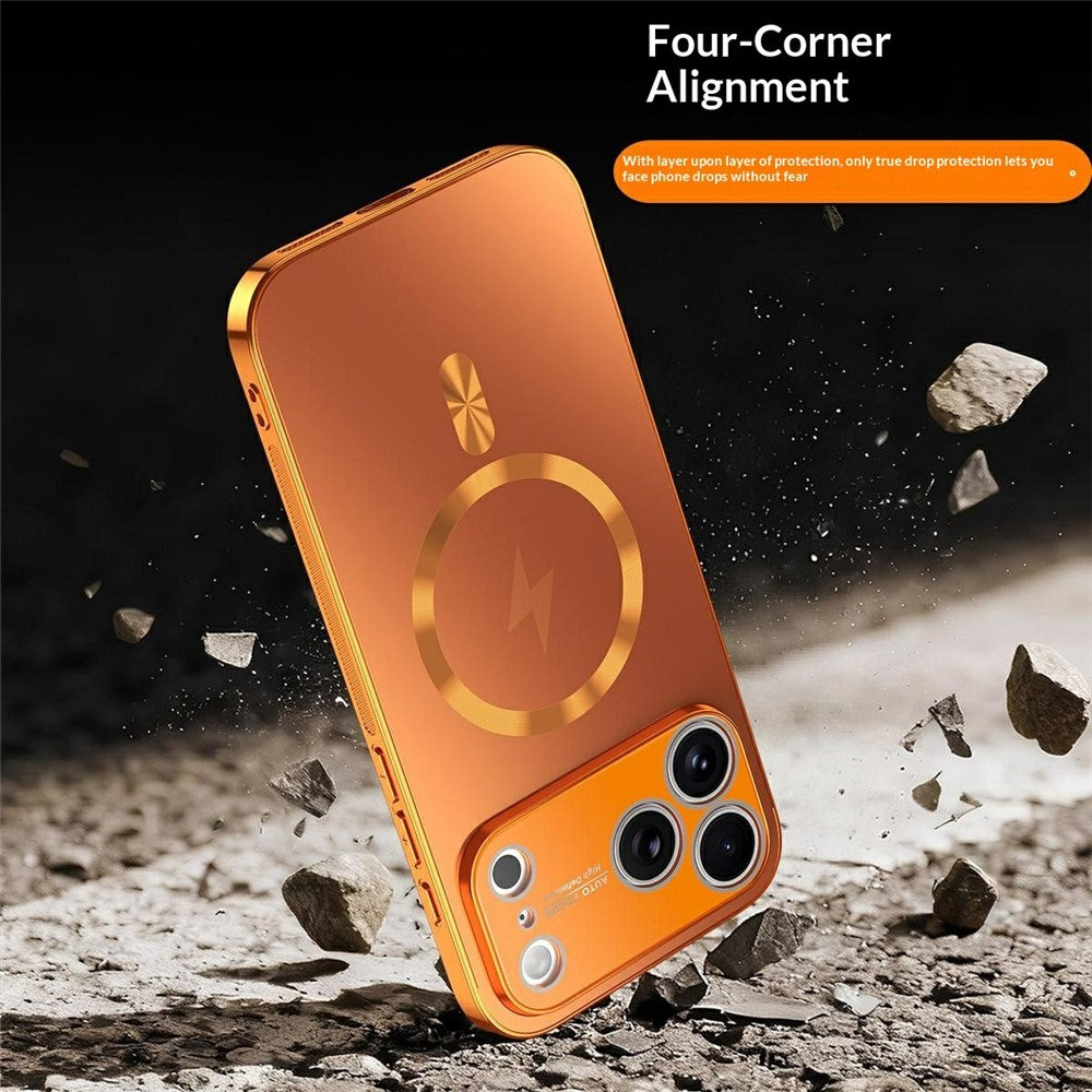 For iPhone 17 Pro Max Magnetic Case Full Lens Coverage Electroplated TPU Shockproof Phone Cover