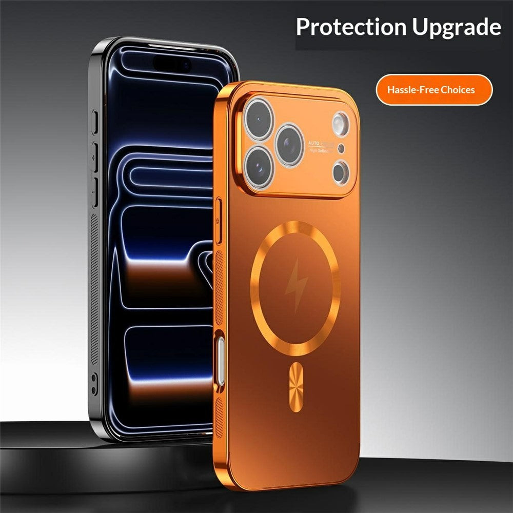 For iPhone 17 Pro Max Magnetic Case Full Lens Coverage Electroplated TPU Shockproof Phone Cover