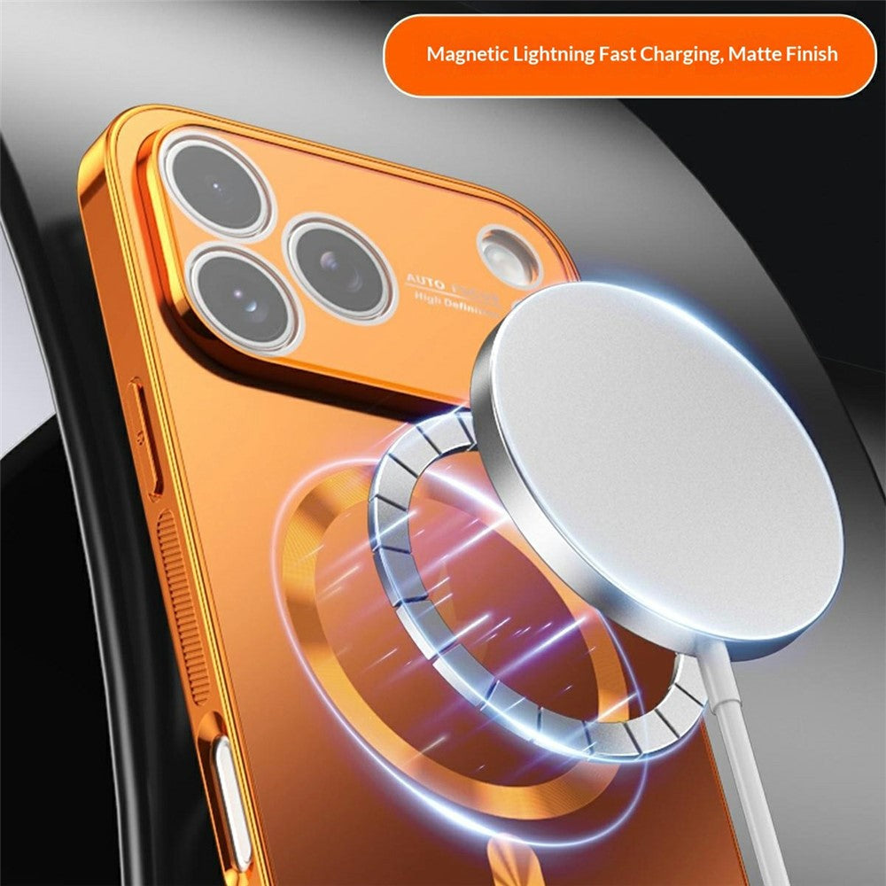 For iPhone 17 Pro Max Magnetic Case Full Lens Coverage Electroplated TPU Shockproof Phone Cover
