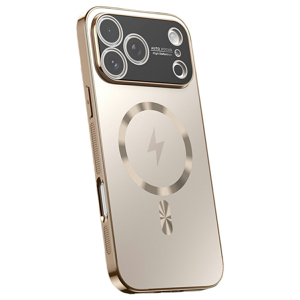 For iPhone 17 Pro Max Magnetic Case Full Lens Coverage Electroplated TPU Shockproof Phone Cover